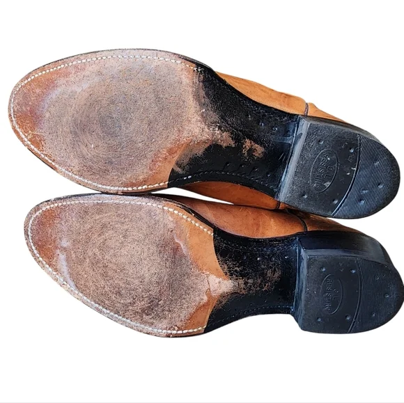 Men's ABILENE brown leather cowboy boots, size 10.5 D - Picture 4 of 6